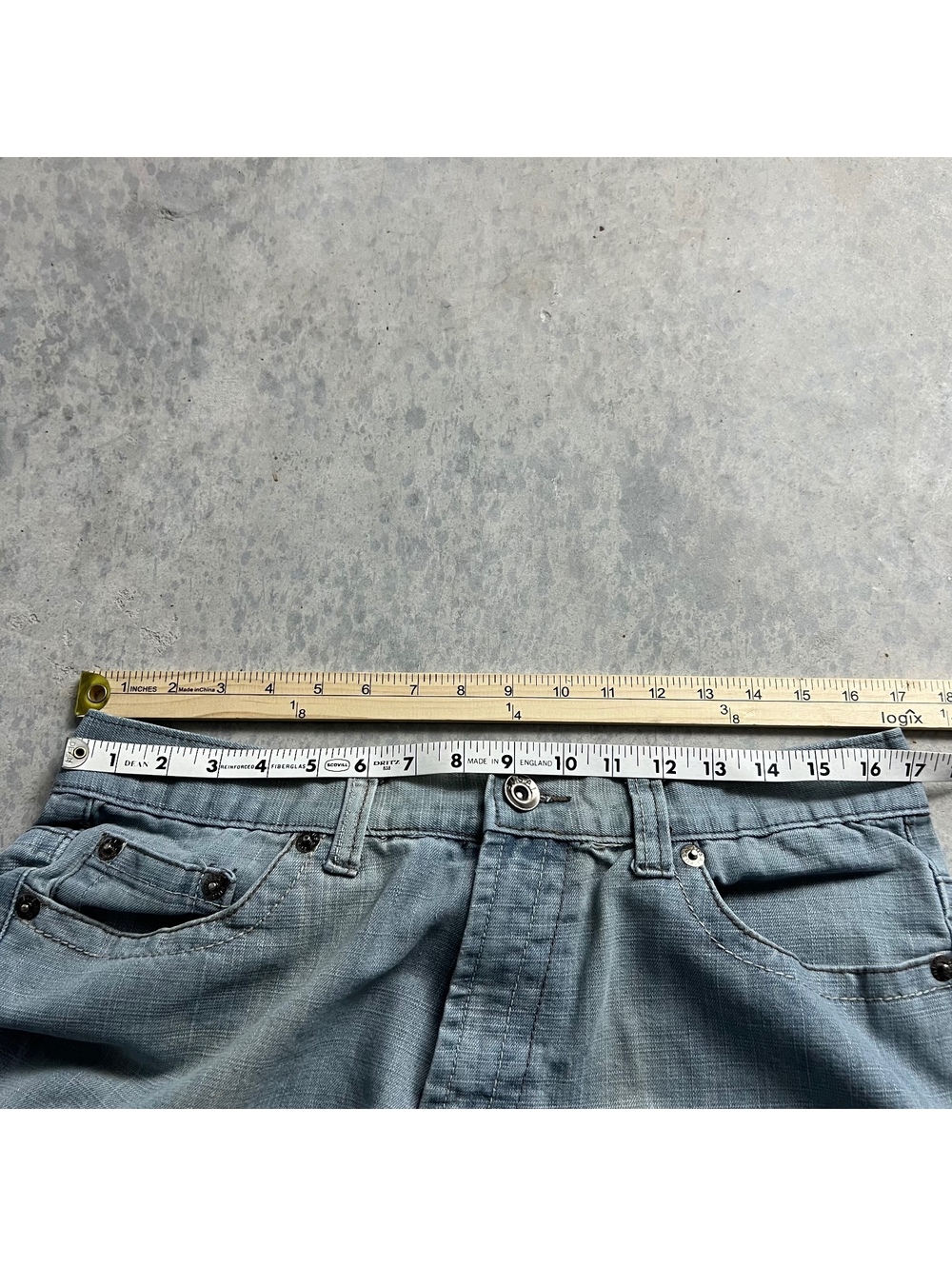 Y2K Vtg F.U.S.A.I. Jeans 34X32 (Fits 34X31) Focus USA Light Wash Denim Loose Fit - Picture 9 of 9